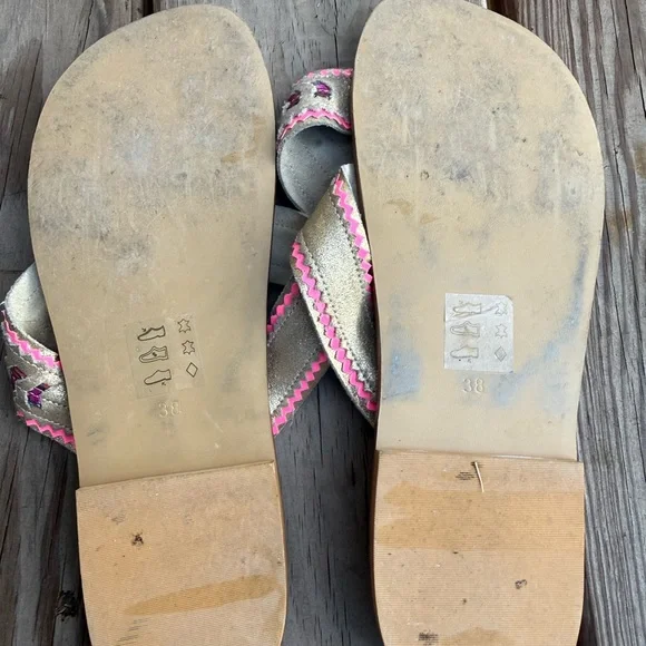 Women's Sandals with Pink and Purple Accents - Picture 3 of 4